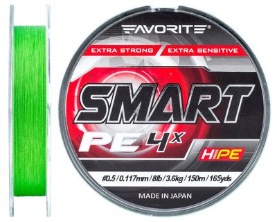 Шнур Favorite Smart PE 4x 150м (салат.) #0.5/0.117мм 3.6кг 16931038 фото