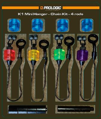 Набір свінгерів Prologic K1 Mini Hanger - Chain Kits 4 rod red/yellow/green/blue/purple 18461593 фото