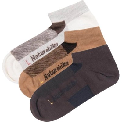 Шкарпетки швидко висихаючі Naturehike NH21FS013, 3 пари (бежеві, коричневі, чорні), розмір М 90736 фото