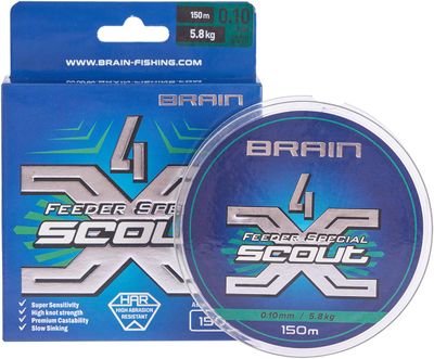 Шнур Brain Scout 4X 150м (camo) 0.148mm 8.6kg 18585482 фото