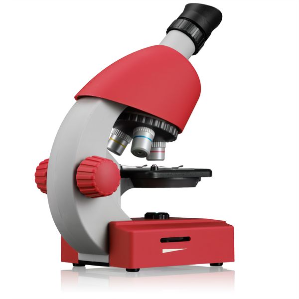 Мікроскоп Bresser Junior 40x-640x Red з набором для дослідів та адаптером для смартфона (8851300E8G000) 923031 фото