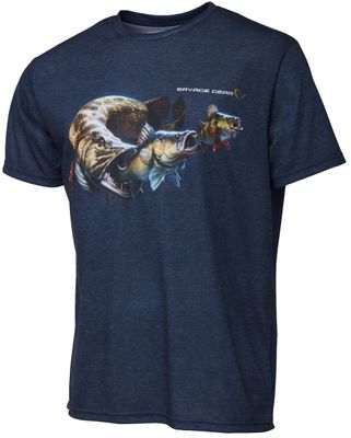 Футболка Savage Gear Cannibal T-Shirt XL Blue 18542327 фото