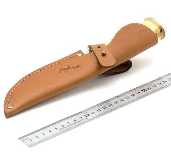 Кожаные ножны для ножа средние с застежкой L Рыжие 11101023 фото
