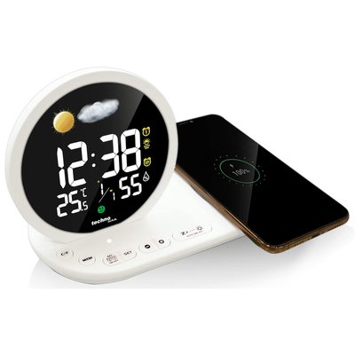 Часы настольные Technoline WT427 Wireless Mobile Charging White (WT427) DAS302479 фото