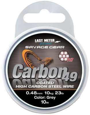 Поводковий матеріал Savage Gear Carbon49 Steelwire 10m 0.48mm 11kg Grey 18541517 фото
