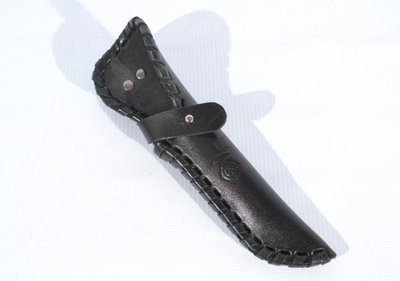 Шкіряні піхви для ножа плетені малі з застібкою S чорні 11101034 фото