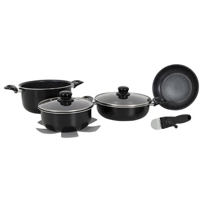 Набор посуды Gimex Cookware Set induction 7 предметів Black (6977222) DAS302019 фото