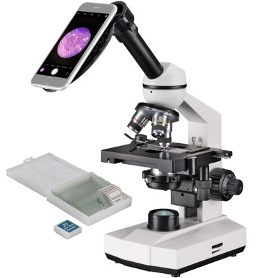 Микроскоп Bresser Erudit Basic Mono 40x-400x с адаптером для смартфона + кейс (5102100) 922745 фото