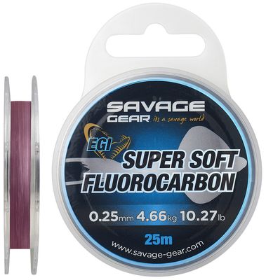 Флюорокарбон Savage Gear Super Soft EGI 25m 0.25mm 4.66kg Pink 18541863 фото