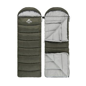 Спальник з капюшоном Naturehike U350 NH20MSD07, (1&deg;C), лівий, Зелений 85539 фото