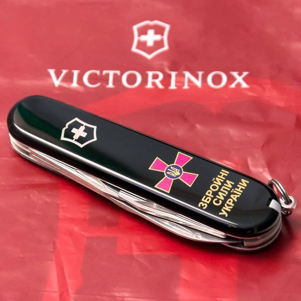 Швейцарський ніж Victorinox Spartan ARMY Емблема ЗСУ + Напис ЗСУ (1.3603.3_W1011u) Чорний 612932 фото