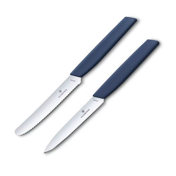 Набір з двох кухонних ножів для чищення Victorinox Swiss Modern Paring Set: 2 ножі з синіми ручками Marine та лезами 10 Limited Edition 2022 6.9096.2L3 V77554473 фото