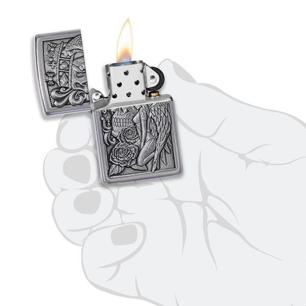 Запальничка Zippo 207 Skull And Angel Emblem 49442 V77553939 фото