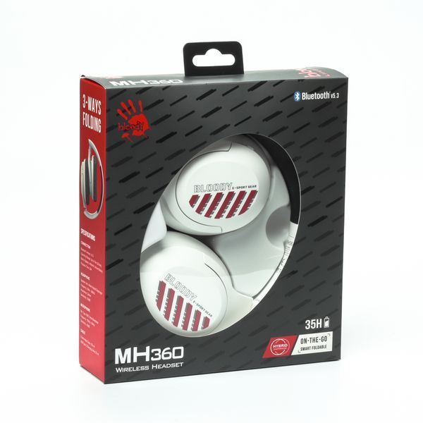 Гарнітура ігрова Bloody MH360 (White), білий колір, Bluetooth v5.3 + 3.5 Jack MH360 (White) 1606310 фото