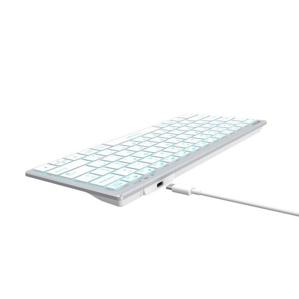 Клавіатура A4-Tech Fstyler FX61, білий колір, USB, блакитне підсвічування FX61 USB (White) 1605609 фото
