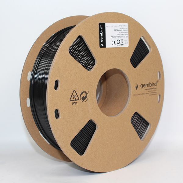 Пластиковый материал (филамент) для 3D-принтера Gembird 3DP-PETG1.75-01-BK, черный 3DP-PETG1.75-01-BK 1606252 фото