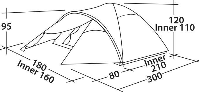 Намет тримісний Easy Camp Quasar 300 Steel Blue (120417) 929567 фото