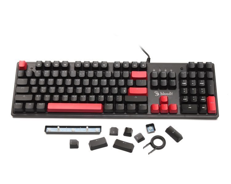 Механическая клавиатура A4Tech Bloody S510R Fire Black, красные свечи, черная, RGB подсветка клавиш, USB S510R (Fire Black) 1606183 фото