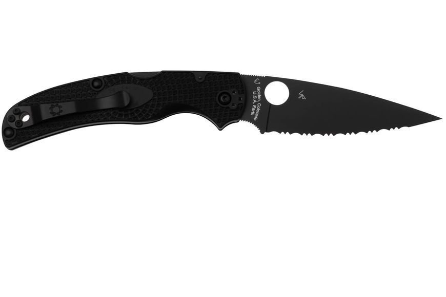 Нож Spyderco Native Chief Lightweight CTS-BD1N FRN Black Blade Серрейтор C244SBBK 871703 фото