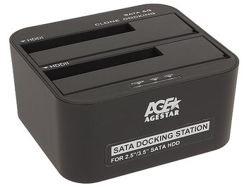 Док-станция AgeStar 3UBT6-6G, для 2.5''/3.5'' SATA HDD, USB 3.0 3UBT6-6G (Black) 0906118 фото