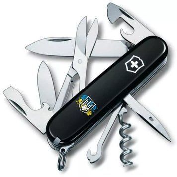 Швейцарський ніж Victorinox Climber Ukraine Герб України із квітковим прапором (1.3703.3_T1280u) V77552920 фото