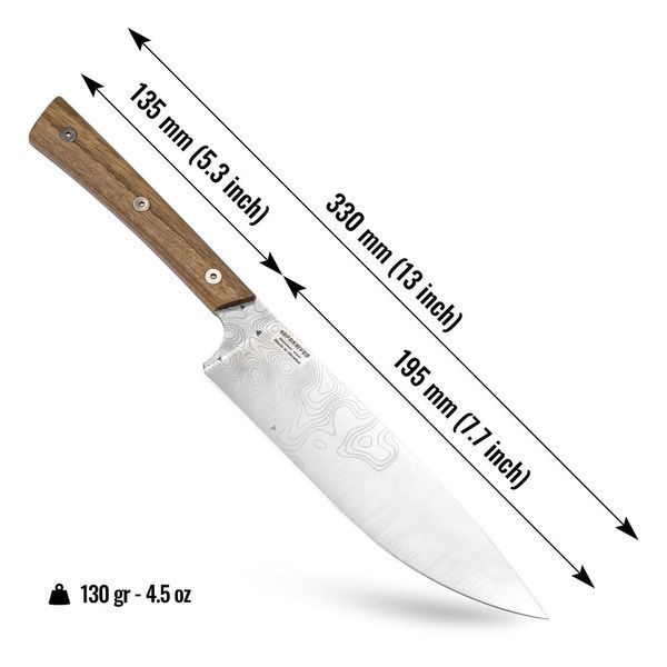 Нож кухонный BPS Rosemary 195 мм + Ножны кожанные 0000001229 11130010 фото