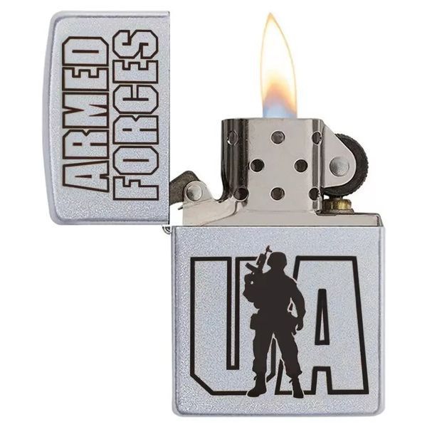 Запальничка Zippo 205 Classic street chrome з гравіюванням Збройні сили України 205 AFU V77550472 фото