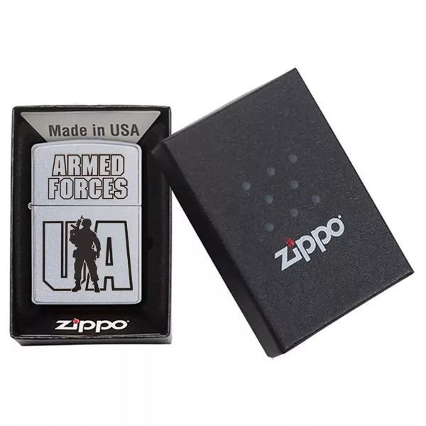 Запальничка Zippo 205 Classic street chrome з гравіюванням Збройні сили України 205 AFU V77550472 фото