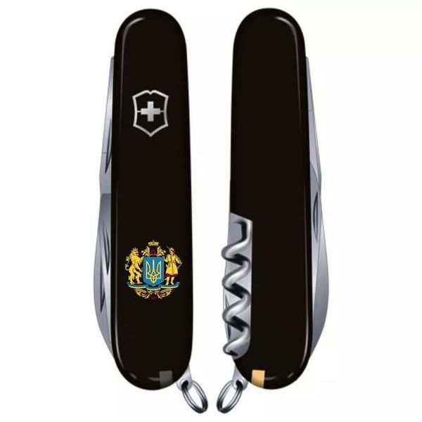 Швейцарский нож Victorinox Huntsman Ukraine 91мм 15 функций Черный (1.3713.3_T0400u) V77552966 фото