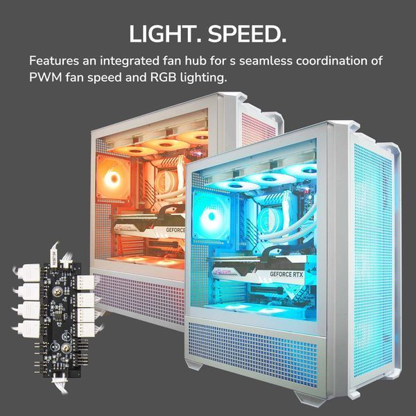 Корпус Cougar MX600 RGB, белый MX600 RGB White 1606608 фото
