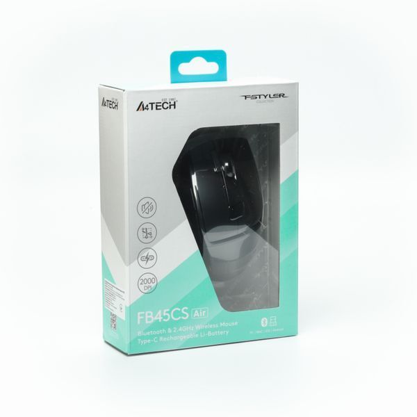 Миша бездротова A4Tech Fstyler FB45CS Air, колір чорний+сірий FB45CS Air (Stone Grey) 1606380 фото