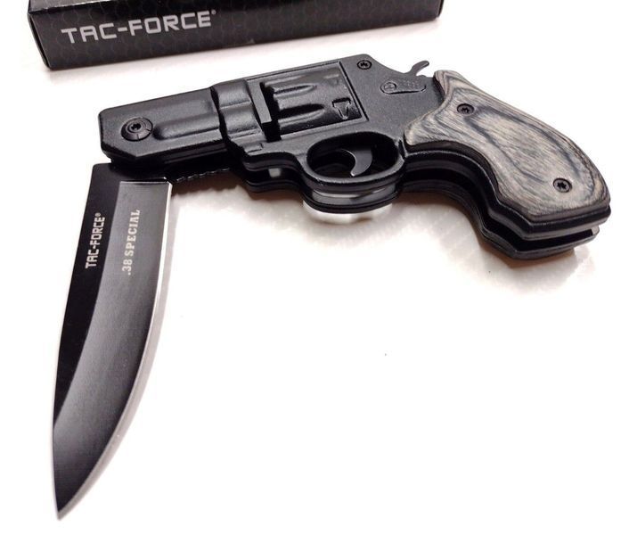 Ніж Tac-Force з руків'ям у вигляді пістолета TF-760BGY 4008605 фото