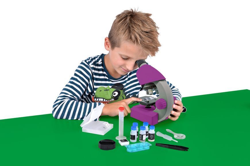 Мікроскоп Bresser Junior 40x-640x Purple з набором для дослідів і адаптером для смартфона 8851300GSF000 фото