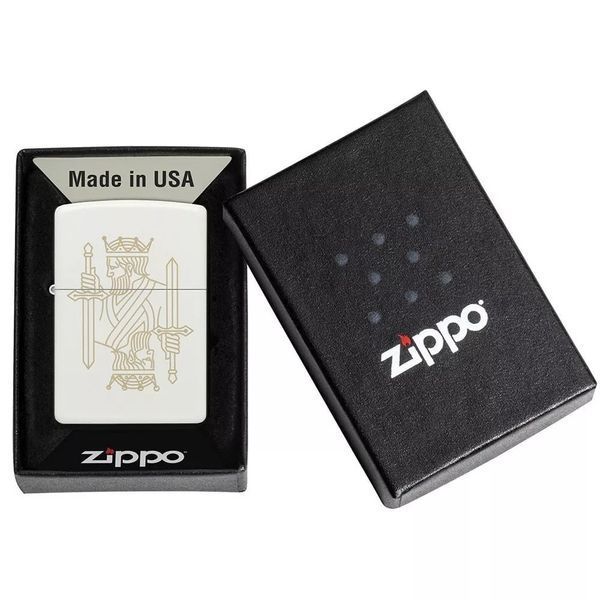 Запальничка Zippo 214 King Queen Design Біла 49847 V77550477 фото