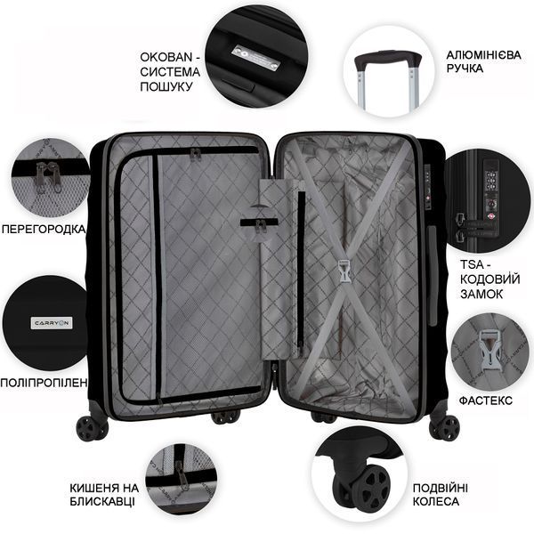 Чемодан CarryOn Porter (S) Black (502443) 930028 фото
