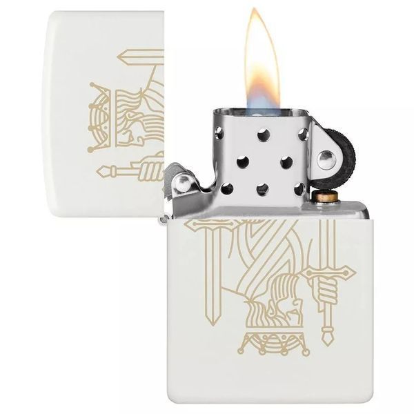 Запальничка Zippo 214 King Queen Design Біла 49847 V77550477 фото