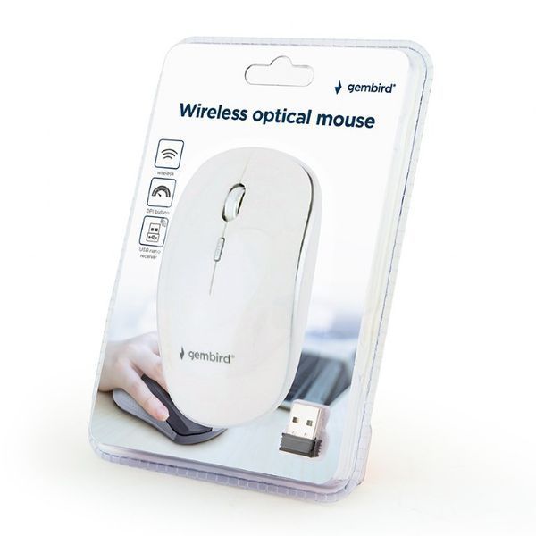 Беспроводная оптическая мышка Gembird MUSW-4B-01-W MUSW-4B-01-W 1604376 фото