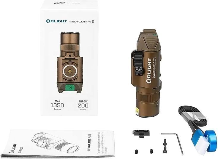 Ліхтар з ЛЦВ Olight Baldr Pro R Desert Tan (1350 Lm) Зелений ЛЦВ Baldr Pro R DT 23703521 фото