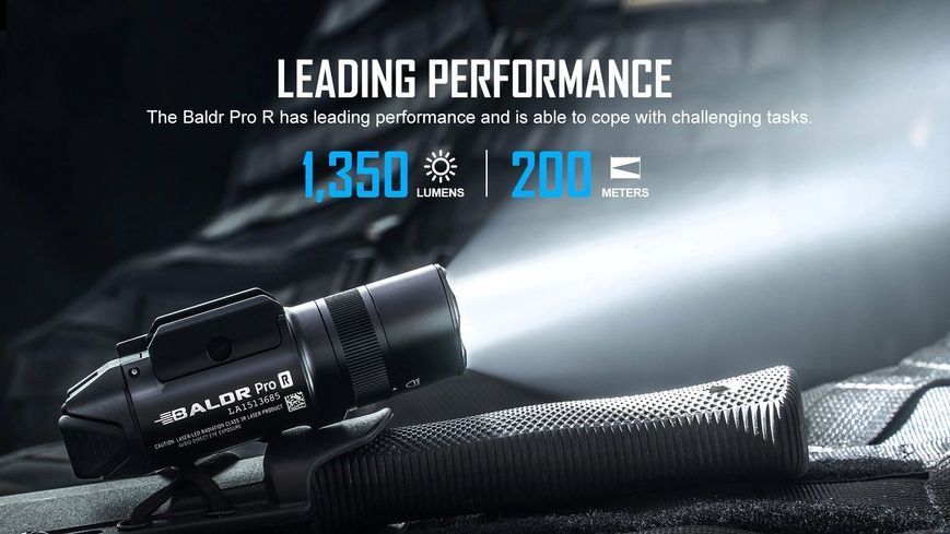 Ліхтар з ЛЦВ Olight Baldr Pro R Desert Tan (1350 Lm) Зелений ЛЦВ Baldr Pro R DT 23703521 фото