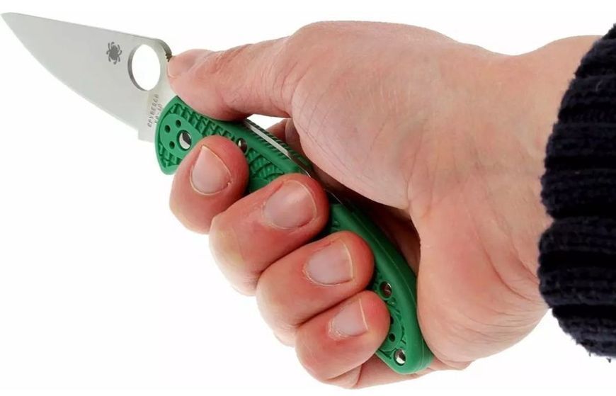 Ніж Spyderco Delica 4 Flat Ground Green C11FPGR 870134 фото