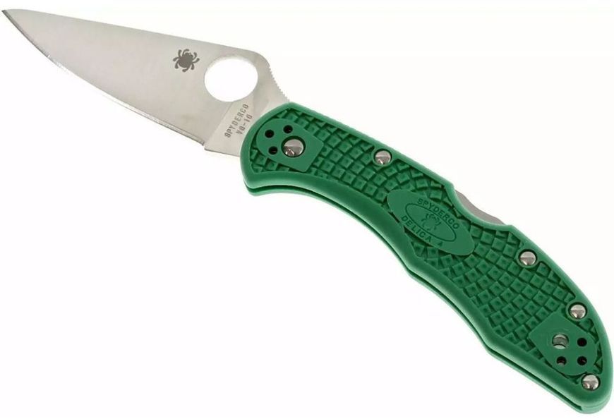 Ніж Spyderco Delica 4 Flat Ground Green C11FPGR 870134 фото
