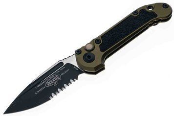 Ніж Microtech L.U.D.T S/E Gen III. Чорний клинок напівсеррейтор руків'я OD Green 1135-2OD 4009449 фото