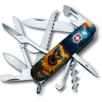 Швейцарський ніж Victorinox Huntsman Ukraine 91 мм 16 функцій Зоряний метелик (1.3713.3_T3240pw) V77552794 фото