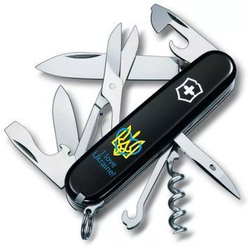 Швейцарський ніж Victorinox Climber Ukraine Тризуб із серцем та I love Ukraine (1.3703.3_T1310u) V77552933 фото