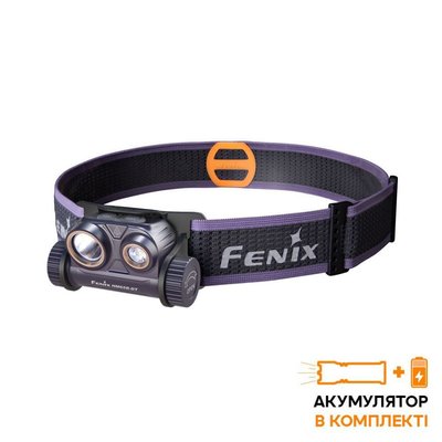 Ліхтар налобний для бігу Fenix HM65R-DT, фіолетовий 94435 фото