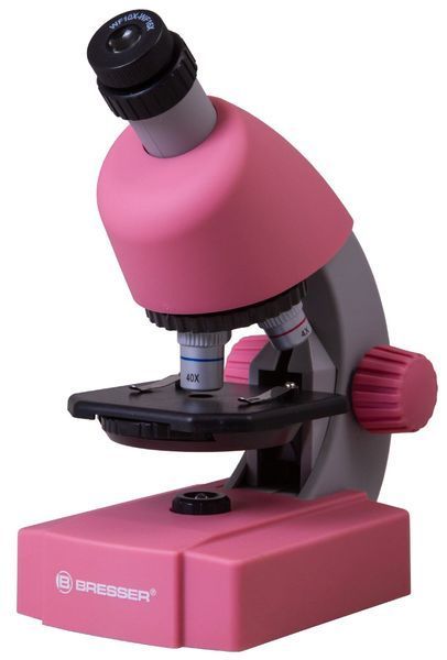 Микроскоп Bresser Junior 40x-640x Pink с набором для опытов и адаптером для смартфона 8851300CRG000 фото