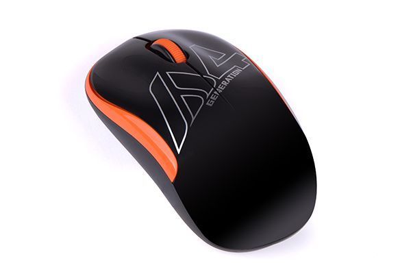 Миша A4-G3-300N USB V-Track , бездротова, 1000dpi, чорний + помаранчевий G3-300N (Black+Orange) 1604185 фото