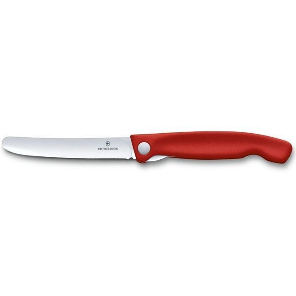 Ніж кухонний складний Victorinox SwissClassic 11 см заокруглений Червоний блістер 6.7801.FB 4009019 фото