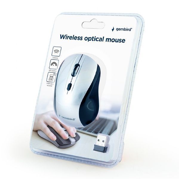 Беспроводная оптическая мышка Gembird MUSW-4B-02-BS MUSW-4B-02-BS 1604377 фото