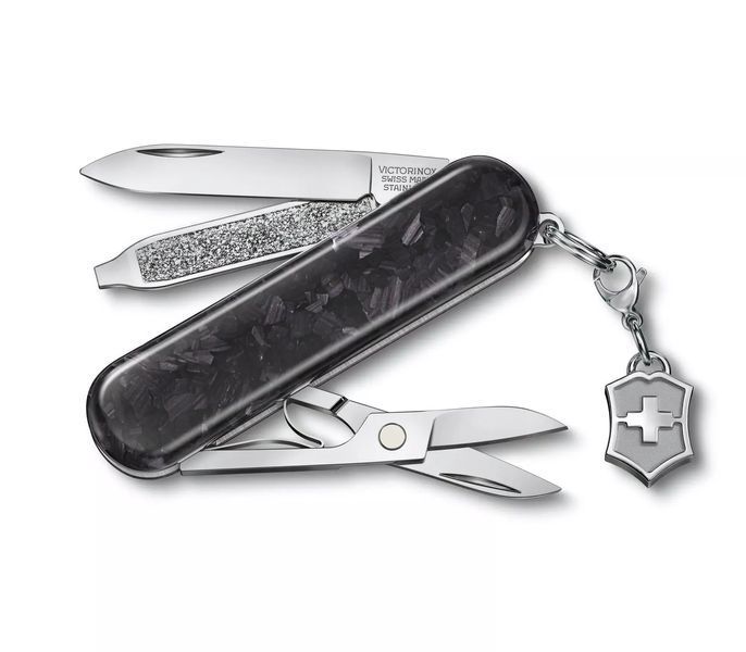 Швейцарський ніж Victorinox Classic SD Brilliant Carbon 58 мм 5 функцій рукоятка з карбону (0.6221.90) V77552871 фото